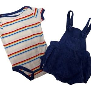 Cat & Jack Rainbow Striped Baby Bodysuit with Bubble Romper